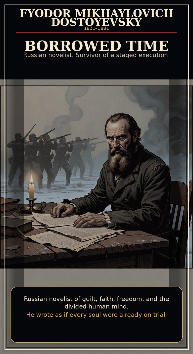 Fyodor Mikhailovich Dostoyevsky obituary comic cover