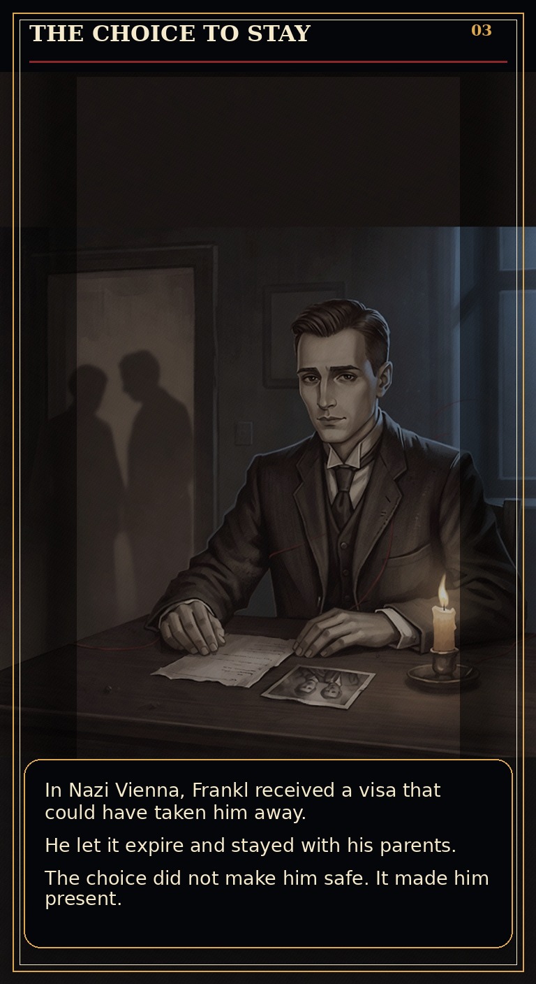 Page 3 of Viktor Emil Frankl: Meaning Under Ash - The Nazi camps strip away family, home, and manuscript.